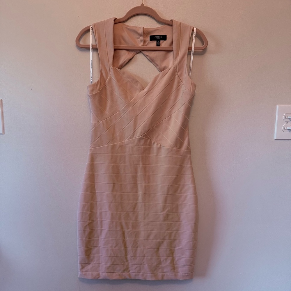 Guess Blush Cross-Back Mini Dress